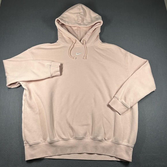 Nike Tops - Nike Hoodie Womens XL Pink Pullover Sweatshirt Swoosh Logo Fleece DJ7668-864